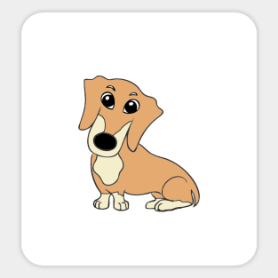 dachshund fawn and cream cartoon Sticker